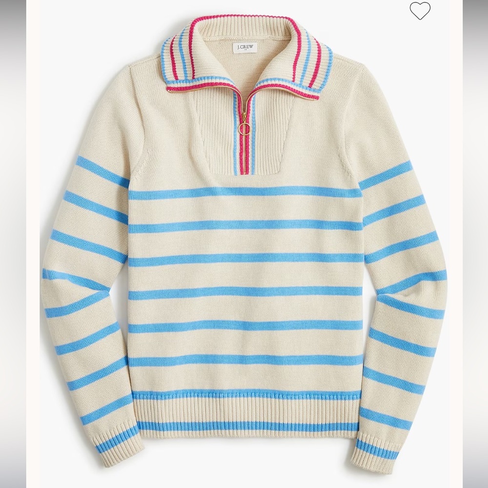 J. Crew Women’s Striped Half-Zip Pullover (size M)